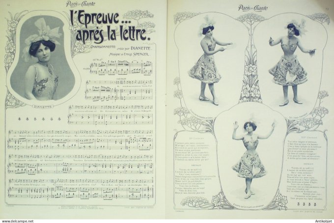 Paris qui chante 1903 n° 12 Judic Nibor Stefani Galipaux Dianette Honoré