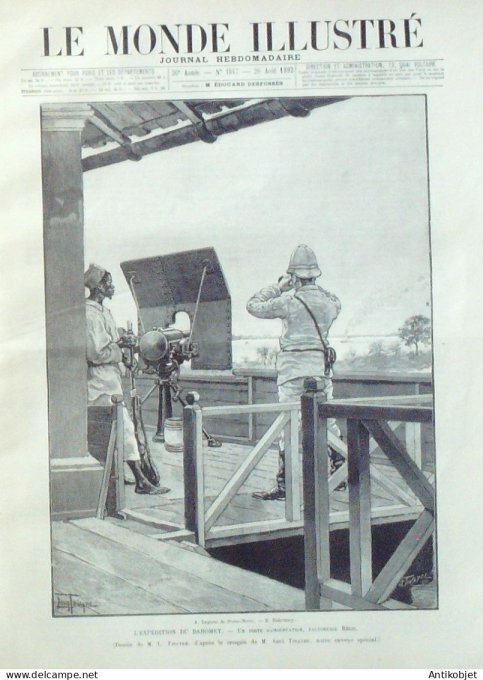 Le Monde illustré 1892 n°1847 Dahomey Porto-Novo Doyela Moret/Loing (77) Revard Mont Revard (73)