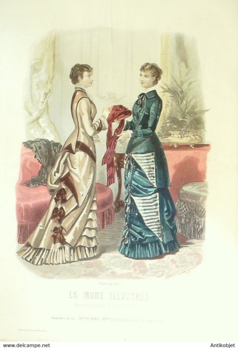 Gravure de mode La Mode illustrée 1880 n°09 (Maison Coussinet-Fladry)