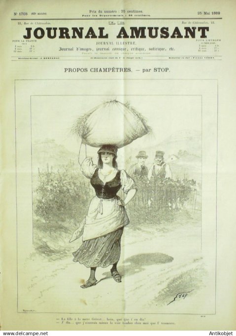 Le Journal Amusant 1889 # 1708 Opera italien Orphee M Hastreiter Orfo de Cluck
