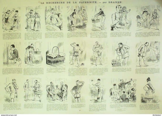La Caricature 1883 #208 Recherche de Paternité Draner Trock