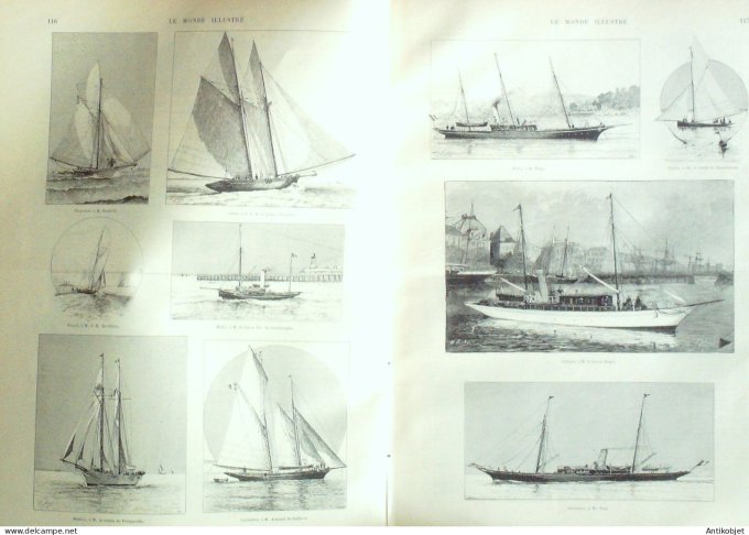 Le Monde illustré 1892 n°1847 Dahomey Porto-Novo Doyela Moret/Loing (77) Revard Mont Revard (73)