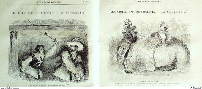 Petit journal pour Rire 1862 # 375 Les Comediens de societes Marcelin
