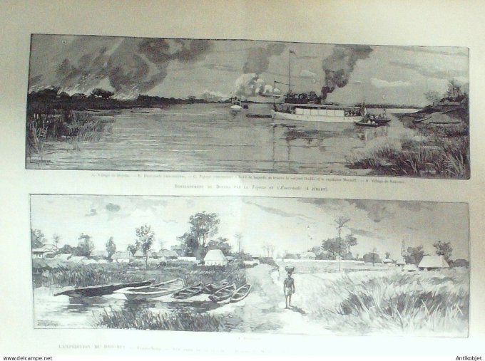 Le Monde illustré 1892 n°1847 Dahomey Porto-Novo Doyela Moret/Loing (77) Revard Mont Revard (73)