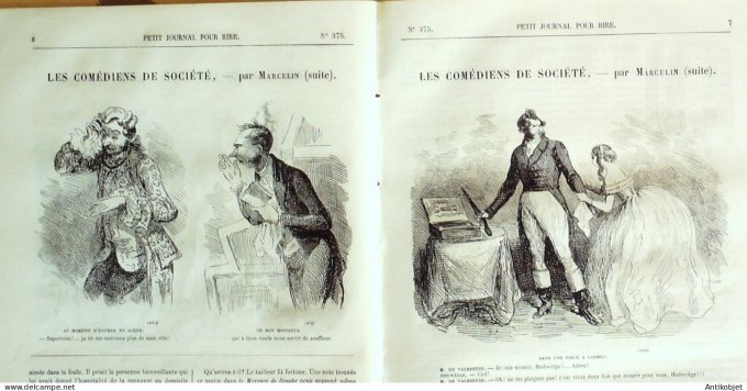 Petit journal pour Rire 1862 # 375 Les Comediens de societes Marcelin