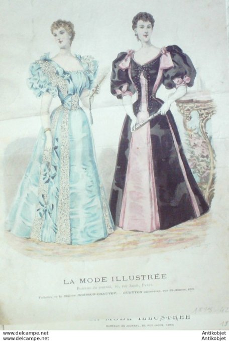 Gravure Mode illustree 1898 # 42 (Old Fashion plate) rare