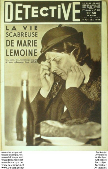 Détective 1934 # 315 Draguignan Orgemont Belfort Coustolle Fronsac