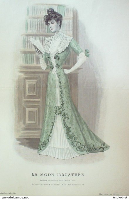 Gravure Mode illustree 1900 # 21 (Old Fashion plate) RARE