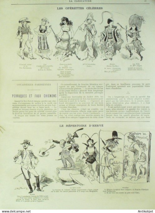 La Caricature 1883 #161 L'Opérette Barret Robida Divas Princes Dieux Héros