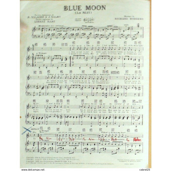 Day Francis Blue Moon Jazz Band 1934
