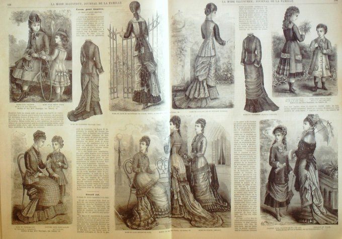 Journal Mode illustrée 1878 # 24 Robes & toilettes en gaze