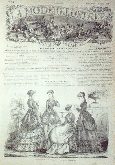 Journal Mode illustrée 1869 # 24 Toilettes de ville