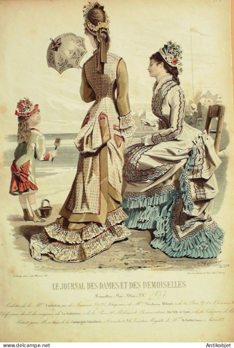 Journal des Dames Demoiselles 1875 # 1430 (Maison Costadan) maritime