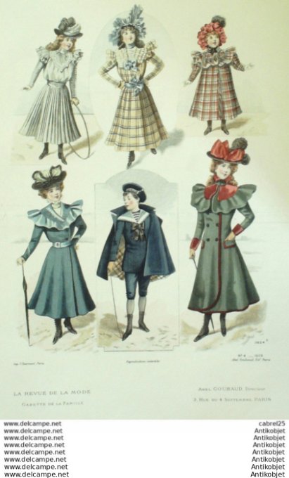 Gravure Mode La Gazette 1899 # 04 (Old Fashion plate)