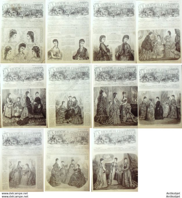 Mode illustree 1873 Lot de 11 journaux