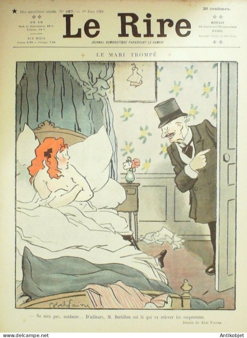 Le Rire 1912-06- 1 # 487 Journal humoristique Ed.Originale Mari trompe