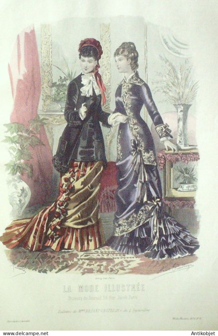 Gravure Mode illustree 1879 #  8 (Old Fashion plate)
