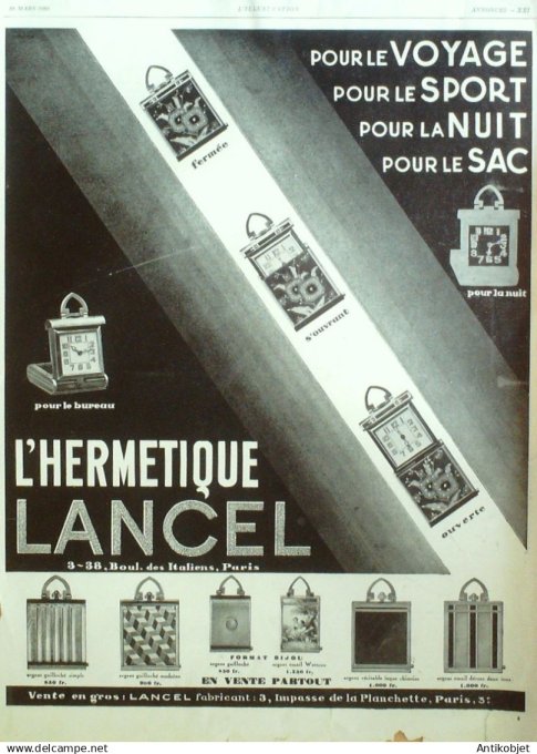 Publicité Luxe Lancel 1929