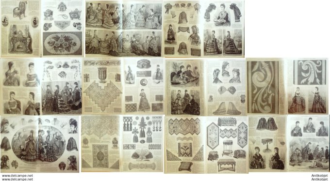 Mode illustree 1873 Lot de 11 journaux