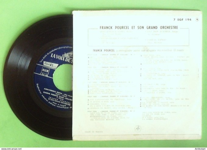 Pourcel Franck 45T EP Arrivederci roma 1957