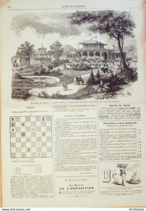 Le Monde illustré 1867 n°529 Algérie Alger Tunis Palais du Bey  de Tunis Courses Epsom