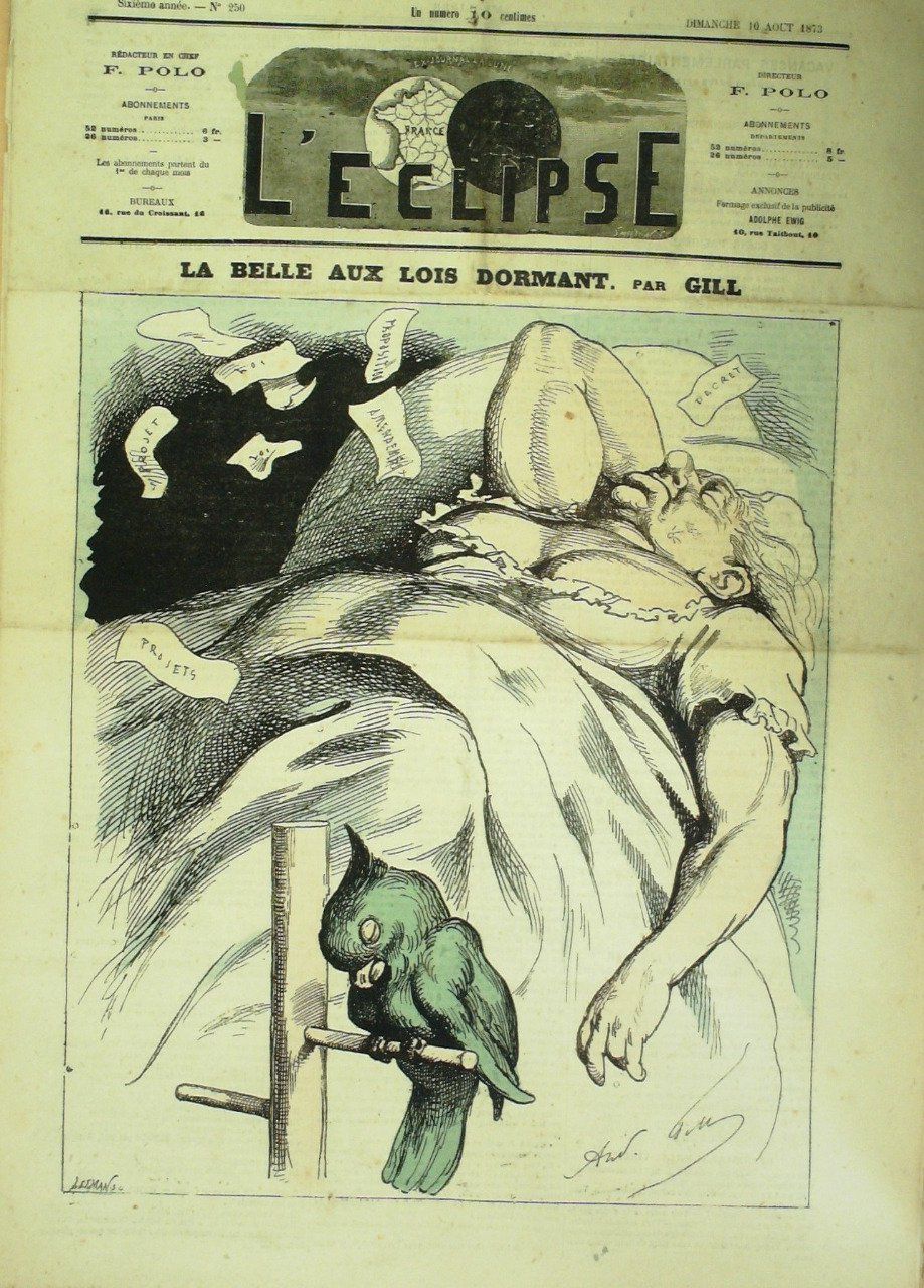 L'Eclipse 1873 n°250 LA BELLE aux LOIS DORMANT André GILL