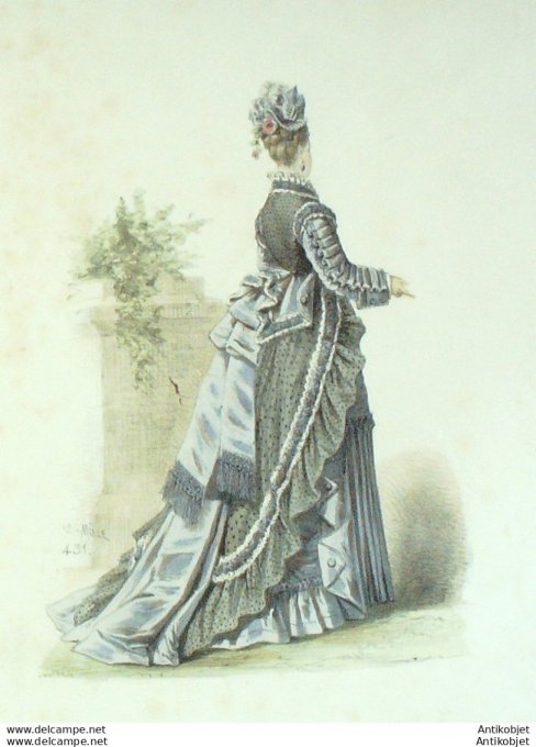 Gravure de mode L'élégance parisienne 1870 n°431 Gd format