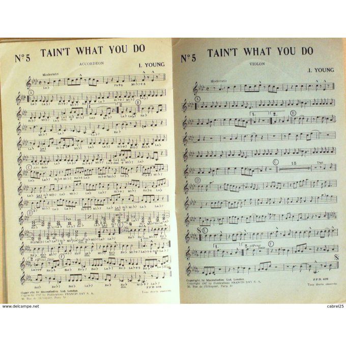 Jazz Pour Accordeon/Violon 5 Titres 1940
