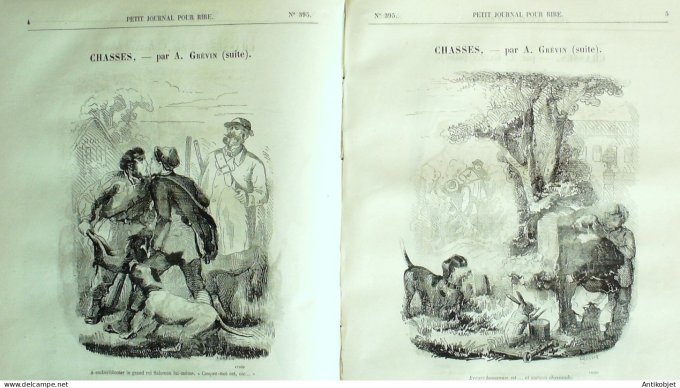 Petit journal pour Rire 1862 # 395 Chasses Grevin