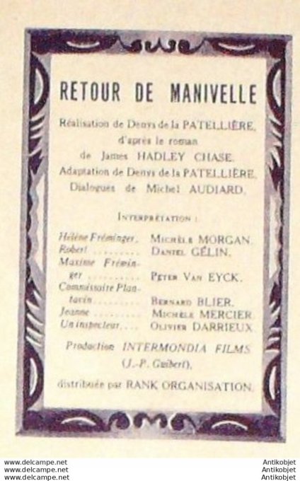 Retour de manivelle Michèle Morgan Bernard Blier Michèle Mercier