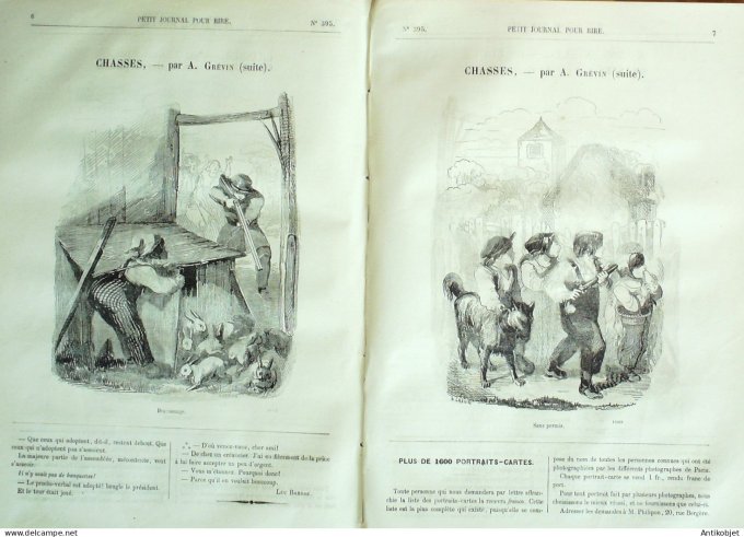 Petit journal pour Rire 1862 # 395 Chasses Grevin