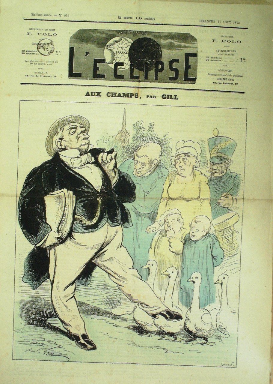 L'ECLIPSE-1873/251-AUX CHAMPS-André GILL