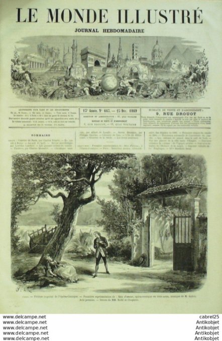 Le Monde illustré 1869 n°663 Italie Rome Sedia Gestatoria Usa Colorado Grèce Apollonius à Corinthe