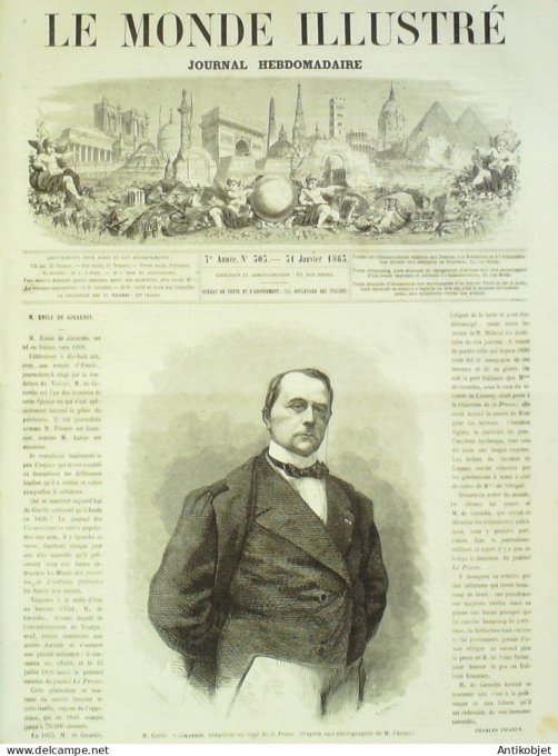 Le Monde illustré 1863 n°303 Mexique Vera-Cruz Egypte Saîd Pacha Cogs de combat