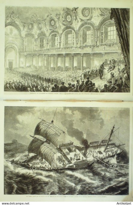 Le Monde illustré 1863 n°303 Mexique Vera-Cruz Egypte Saîd Pacha Cogs de combat