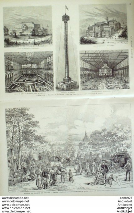 Le Monde illustré 1876 n° 981 Inde Calcutta Aukland Garden St Quentin (02) Usa Philadelphie