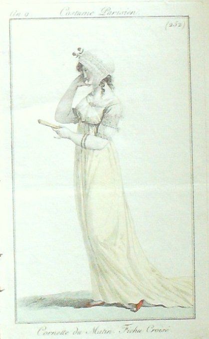 Costume Parisien 1800 an 9 # 252 (eau forte) Cornette du matin Fichu