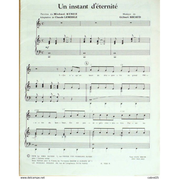 Becaud Gilbert Un Instant D'eternite 1978