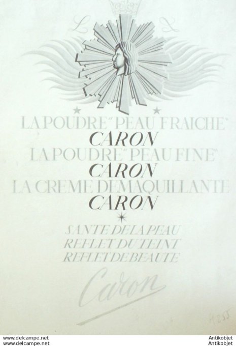 Publicite Cosmetique Caron Poudre 1938