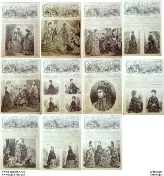 Mode illustree 1873 Lot de 11 journaux