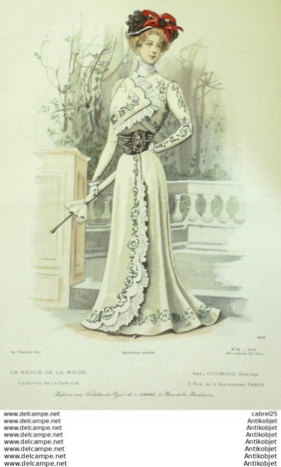 Gravure Mode La Gazette 1899 # 14 (Old Fashion plate)