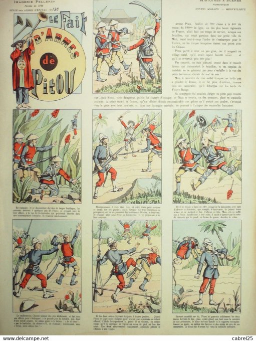 Le Fait d'armes  de Pitou Lieou Kieou (Pellerin d'epinal) Conte