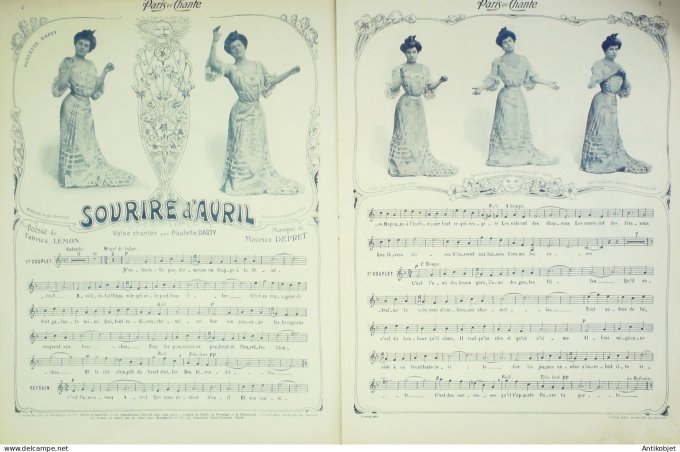 Paris qui chante 1903 n° 13 Lavallière Darty Dona Berger Xanrof MarinierBian-Ka