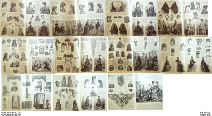 Mode illustree 1873 Lot de 11 journaux