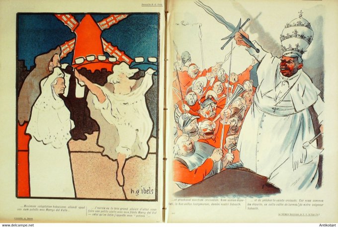 L'Assiette au beurre 1906 # 283 La véritable Encyclique Le Pape Pie X Radiguet