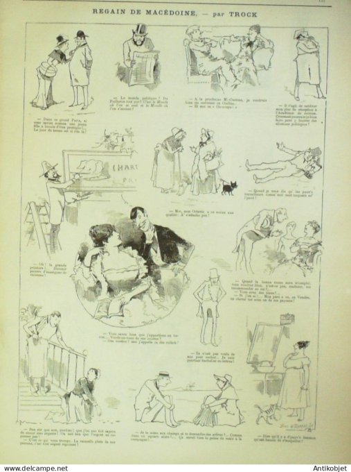 La Caricature 1884 #225 Trop de talents Draner Macédoine Trock