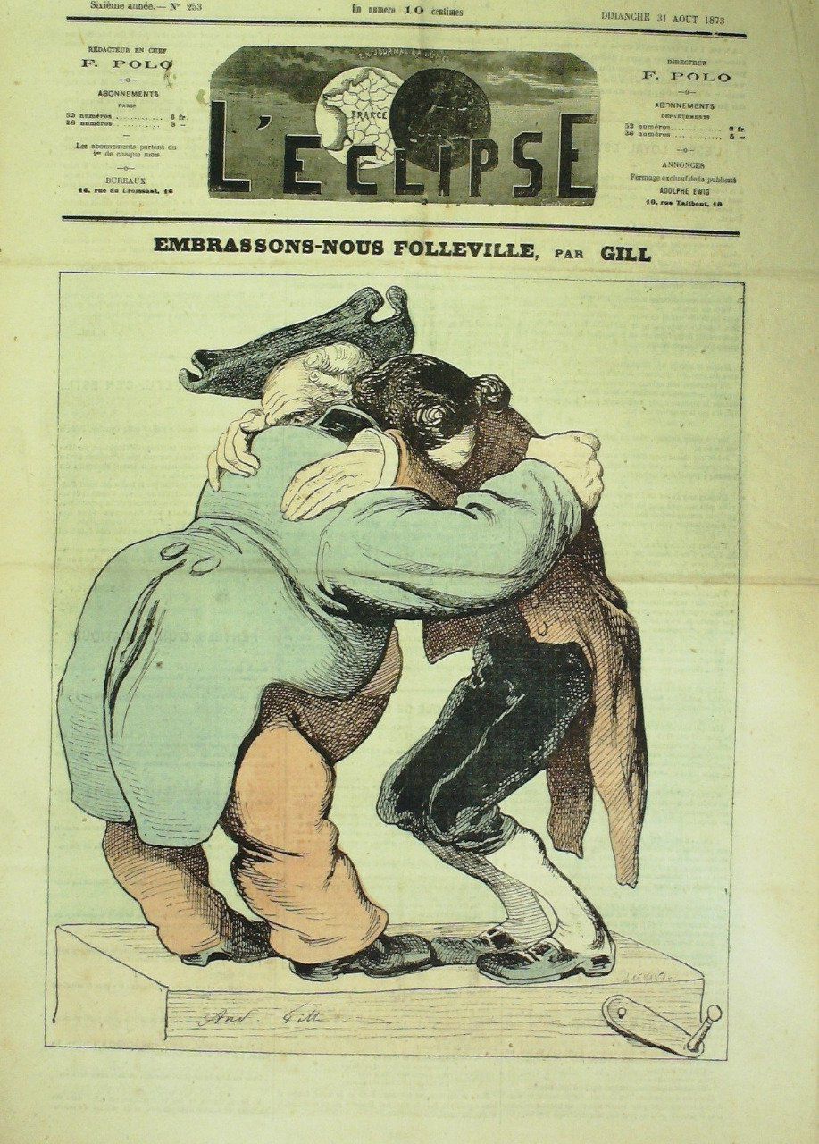 L'Eclipse 1873 n°253 EMBRASSONS NOUS FOLLEVILLE André GILL