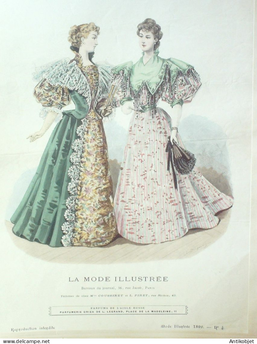 Gravure Mode illustree 1896 # 04 (Old Fashion plate) RARE