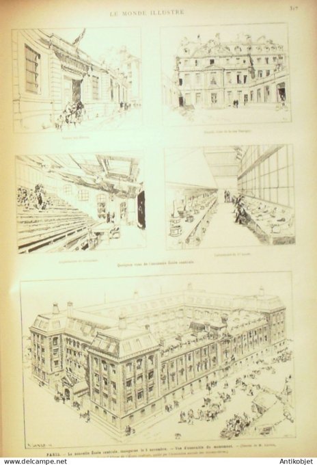 Le Monde illustré 1884 n°1442 Tonkin Hanoï Ecole centrale Odéon Macbeth