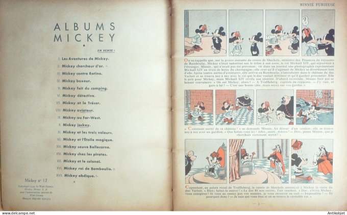 Walt Disney Mickey abdique Hachette # 17 Eo 1939